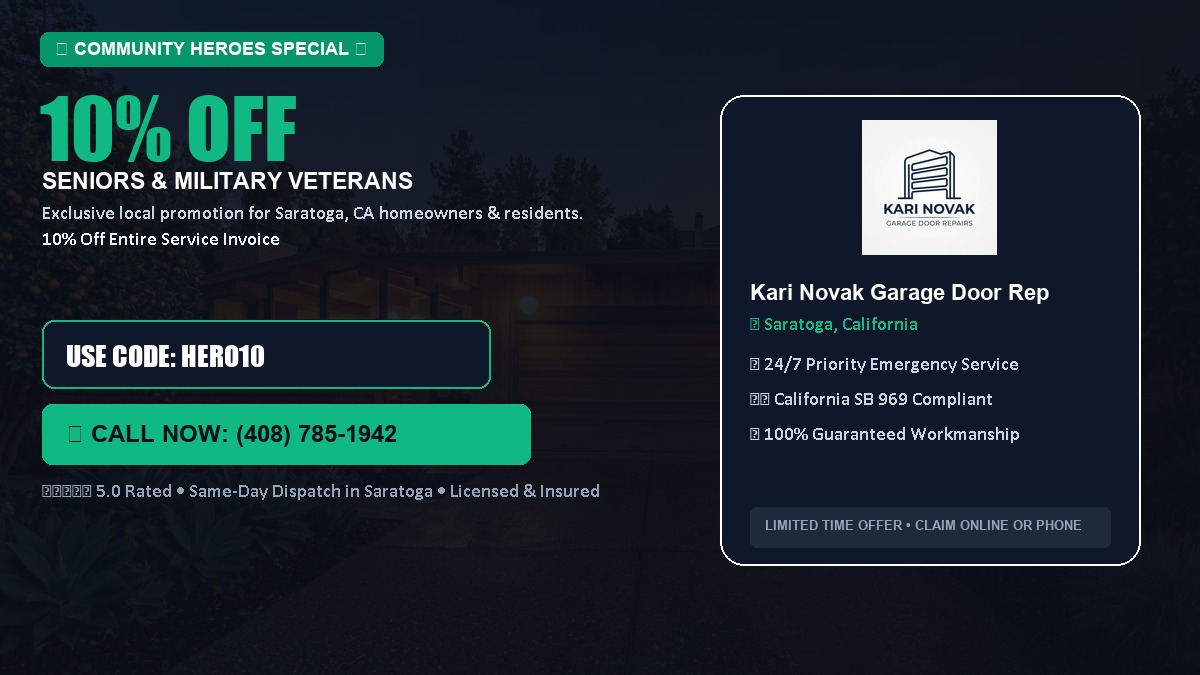 10% OFF Senior Citizens (65+) & Military / Veteran Community Discount in Saratoga, CA